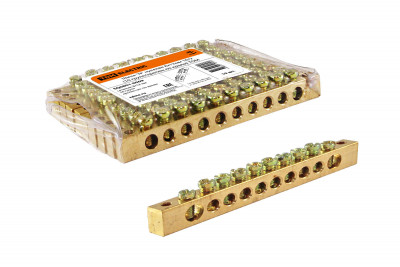 Шина "N" нулевая 8x12мм 10/2 (10 групп/крепеж по краям) TDM Electric, SQ0801-0069