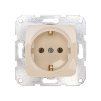 DEA Розетка 1-ая керамика с/з с/у 16А мех. Беж KRANZ (1/10/120) , KR-78-0245