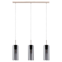 98695 Подвес SELVINO, 3X15W(E27), сталь, никель мат/стекло с напылением, черный прозрачный