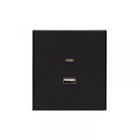 Розетка STRONG USB-A+Type-C 3А с функцией быстрой зарядки антрацит KRANZ, KR-78-0734-5 Розетка STRONG USB-A+Type-C 3А с функцией быстрой зарядки антрацит KRANZ, KR-78-0734-5