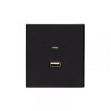 Розетка STRONG USB-A+Type-C 3А с функцией быстрой зарядки антрацит KRANZ, KR-78-0734-5