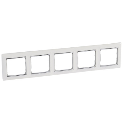 Legrand Рамка 5 постов - Legrand Valena - белый/серебряный штрих, 770495