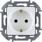 Розетка с заземлением и интегрированными защитными шторками Legrand Inspiria для скрытого монтажа , цвет "Белый". Максимальный ток 16 А, напряжение ~250В, максимальная мощность 3680 Вт.
