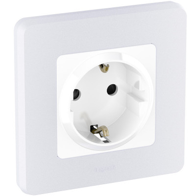 673730 - Розетка с заземлением - Legrand/Daccord Inspiria - со шторками 16А 250В винтовые зажимы - белый, Legrand