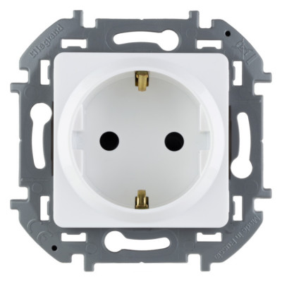 673730 - Розетка с заземлением - Legrand/Daccord Inspiria - со шторками 16А 250В винтовые зажимы - белый, Legrand