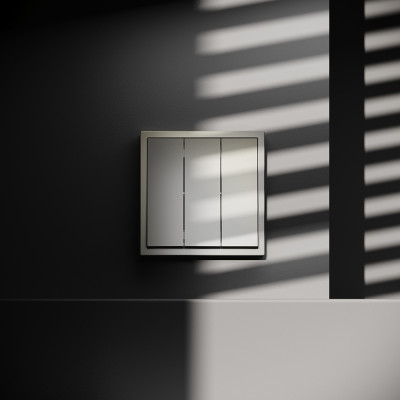 Выключатель встраиваемый VOLTUM S70 трехклавишный 10А, (шелк), VLS030104