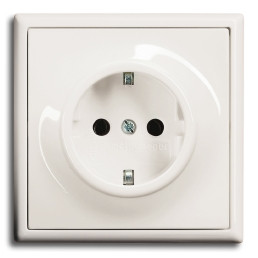 ABB Розетка 2к+з, вставка - белый, рамка - белый, серия Impus