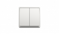 Выключатель 2-клавишный, Efapel Apolo 5000, цвет  белый матовый