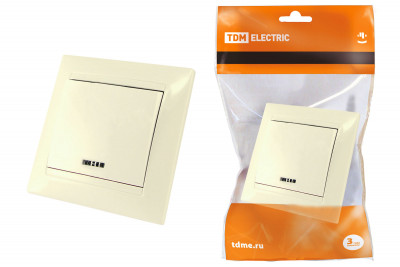 Выключатель 1 кл. с подсветкой 10А сл. кость "Лама" TDM Electric, SQ1815-0104