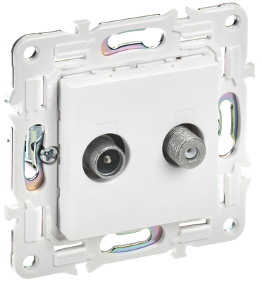 SKANDY Роз. двойная TV+SAT SK-A13W арк. бел. IEK, SK-AF20-O-K01