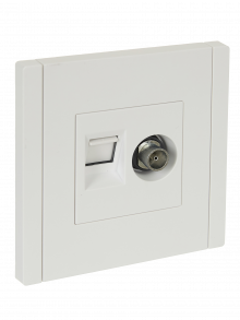 FORTE&PIANO Роз. двойная TV+RJ45 кат.6 FP237 бел. IEK, FP-AK20-2-K01