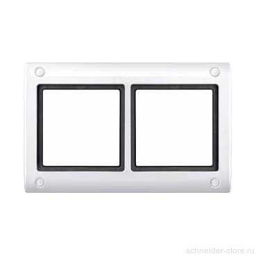 Aquadesign Рамка 2-ная, винт. крепл., заглушка, IP44, бел.