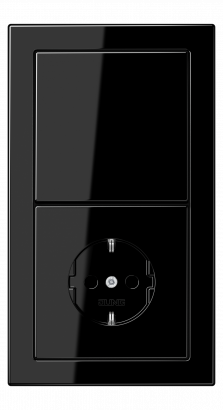 Jung Блок: Выключатель 1-клавишный с розеткой 2к+з,  серия LS Design