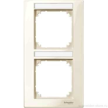 M-Plan Рамка 2-ная вертик. с полем для надписи, беж. блест.