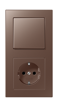 Jung Блок: Выключатель 1-клавишный с розеткой 2к+з, серия A Creation Jung Блок: Выключатель 1-клавишный с розеткой 2к+з, серия A Creation