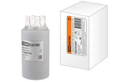 Конденсатор ДПС 450В, 1мкФ, 5%, плоский разъем, TDM Electric, SQ0739-0001
