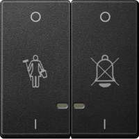 SM Клавиша 2-наяс линзами и c cимволами "Вызов горничной", "Не звонить", антрац.