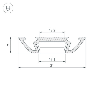 Профиль PHS-A-2000 ANOD (Arlight, Алюминий), 013215