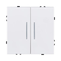 Выключатель 2-клавишный 10А/250В с LED подсветкой, белый матовый Kollinger Eclipse EC-010WH Выключатель 2-клавишный 10А/250В с LED подсветкой, белый матовый Kollinger Eclipse EC-010WH