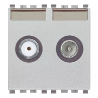 Vimar Розетка TV-RD-SAT проходная с 2 выходами серебро матовое, 20302.10.N