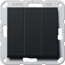 2830005 Gira Выключатель "Британский стандарт" 3-х клавишный ВКЛ/ОТКЛ.