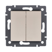 Выключатель кнопочный 2-клавишный 10А/250В, золотой Kollinger REA-S-011GD для Aspekt, Eleganz, Reflex Выключатель кнопочный 2-клавишный 10А/250В, золотой Kollinger REA-S-011GD для Aspekt, Eleganz, Reflex