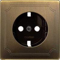 SD Накладка розетки 2К+З 16А 250В~, античн. латунь