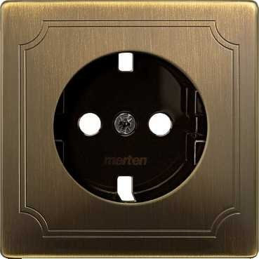 SD Накладка розетки 2К+З 16А 250В~, античн. латунь