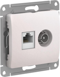 GSL000689 - GLOSSA РОЗЕТКА двойная ТВ + компьютерная RJ45 кат. 5e, механизм, ПЕРЛАМУТР, Systeme Electric