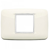 Vimar Накладка ROUND на 2 модуля центрально арктическая белая с белым обрамлением, 20682.B01