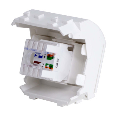 ДКС Ком.роз. RJ45 кат.5e, Brava, белая, 2мод, 76655B