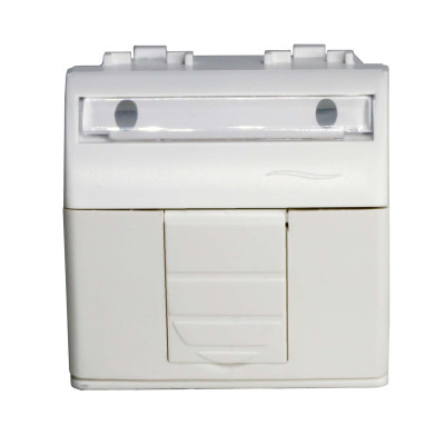 ДКС Ком.роз. RJ45 кат.5e, Brava, белая, 2мод, 76655B