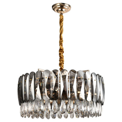 LUSSOLE Adams Люстры подвесные, цвет основания - матовое золото, плафон - стекло (цвет - прозрачный), 12x40W E14, LSP-8604