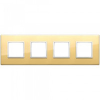 Vimar Накладка Eikon Evo на 8 модулей (2+2+2+2) расстояние между центрами 71мм, глянцевое золото, 21669.09