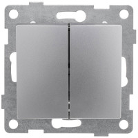 GUSI Bravo МЕХАНИЗМ Выкл. 2кл., скрытая установка, 10А, 250В. Цвет: серебро., С10В2-004