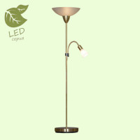 LUSSOLE DOUGLAS Торшер, цвет основания - матовое золото, плафон - стекло (цвет - белый), 2x16W Е27+Е14, GRLSP-0018