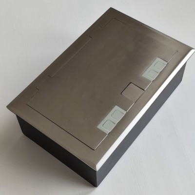 Люк напольный на 4 модуля, металлический, h=65мм, с рамкой, крышка без углубления, TIMIUX, нержавеющая сталь, EU4H65R ST