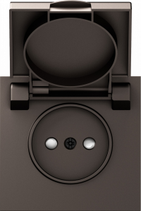 Donel S08 мокко накладка для розетки без заземления, с крышкой, 16A 250 В~, серия DB, DS43453