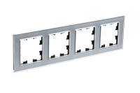 ATN320304 - ATLASDESIGN NATURE 4-постовая РАМКА, ОРГАНИЧЕСКОЕ СТЕКЛО АЛЮМИНИЙ, Systeme Electric