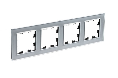 ATN320304 - ATLASDESIGN NATURE 4-постовая РАМКА, ОРГАНИЧЕСКОЕ СТЕКЛО АЛЮМИНИЙ, Systeme Electric