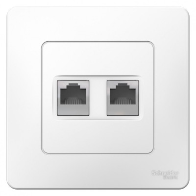 BLANCA С/У РОЗЕТКА двойная компьютерная RJ45, кат.5E, БЕЛЫЙ