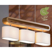 LUSSOLE Nulvi Линейно-Подвесной светильник, цвет основания - хром, плафон - ткань (цвет - белый), 3x10W E27, GRLSF-2113-03