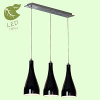 LUSSOLE RIMINI Подвесной светильник, цвет основания - хром, плафон - стекло (цвет - черный), 3x10W E27, GRLSF-1196-03