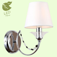 LUSSOLE GREENLEE Бра, цвет основания - хром, плафон - ткань (цвет - белый), 1x6W E14, GRLSP-8082