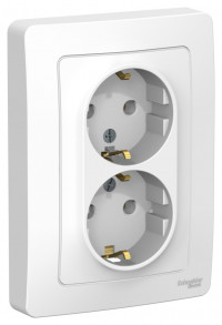 BLANCA С/У РОЗЕТКА двойная с заземлением без шторок, 16А, 250В, БЕЛЫЙ BLANCA С/У РОЗЕТКА двойная с заземлением без шторок, 16А, 250В, БЕЛЫЙ