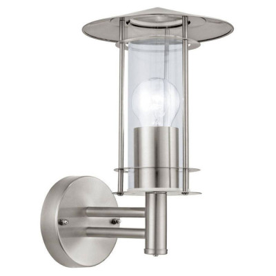 30184 Уличный светильник настенный LISIO, 1х60W(E27), H300, нерж. сталь/стекло