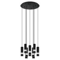 39708 Светодиодный подвес BERNABETA, 10X5W(GU10-LED), ?580, сталь, черный/пластик, прозрачный