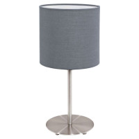 31596 Настольная лампа PASTERI, 1х60W (E27), ?180, H400, никель мат./текстиль, cерый