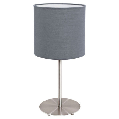 31596 Настольная лампа PASTERI, 1х60W (E27), ?180, H400, никель мат./текстиль, cерый