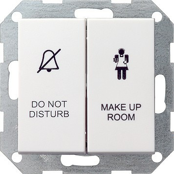 110403 Gira Двухклавишный выключатель в сборе для управления индикатором состояния номера в гостинице